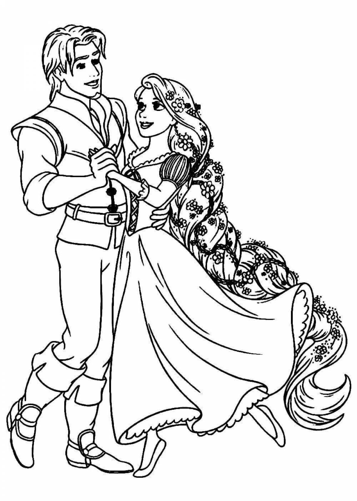 Tangled and Eugene glitter coloring book