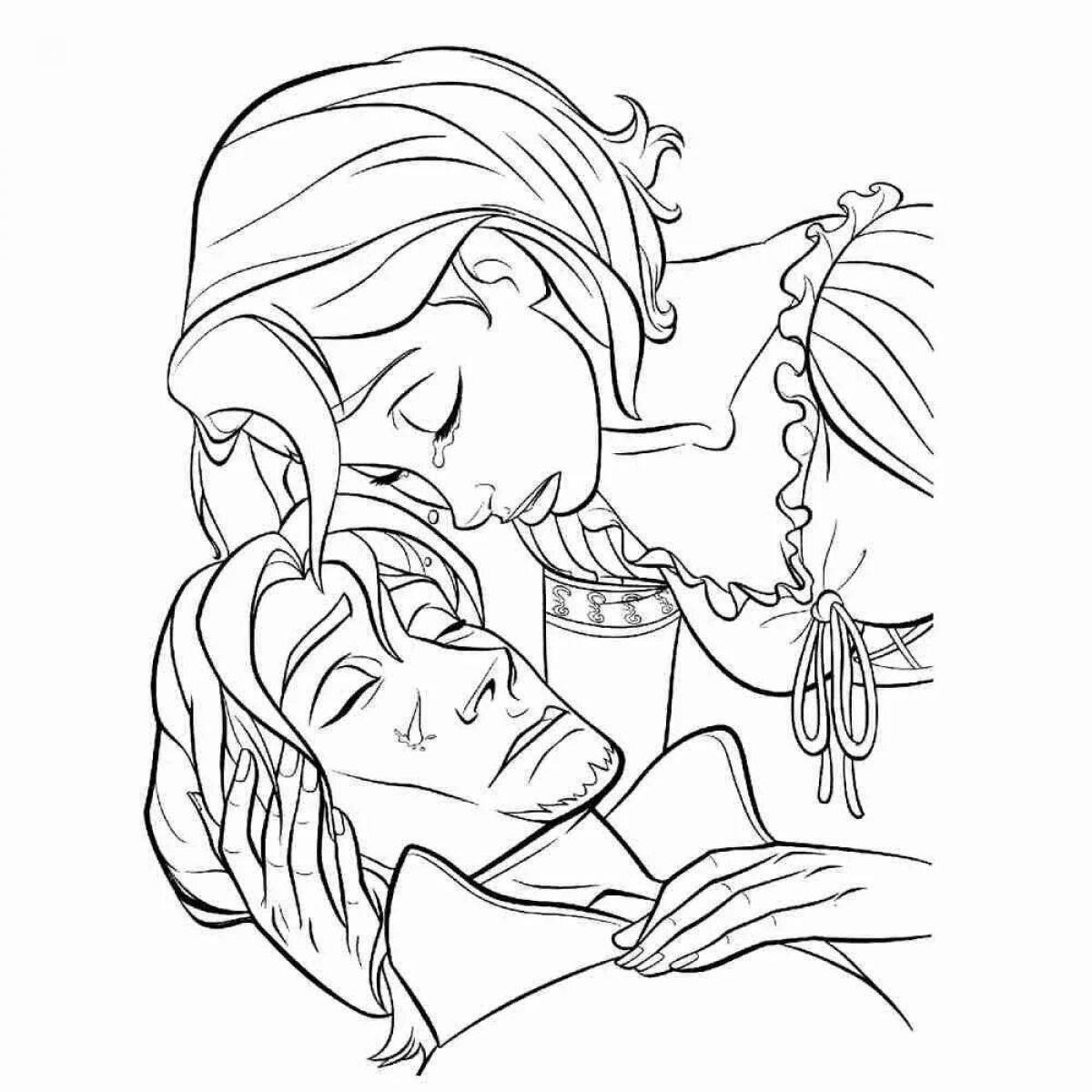 Rapunzel and Eugene coloring book