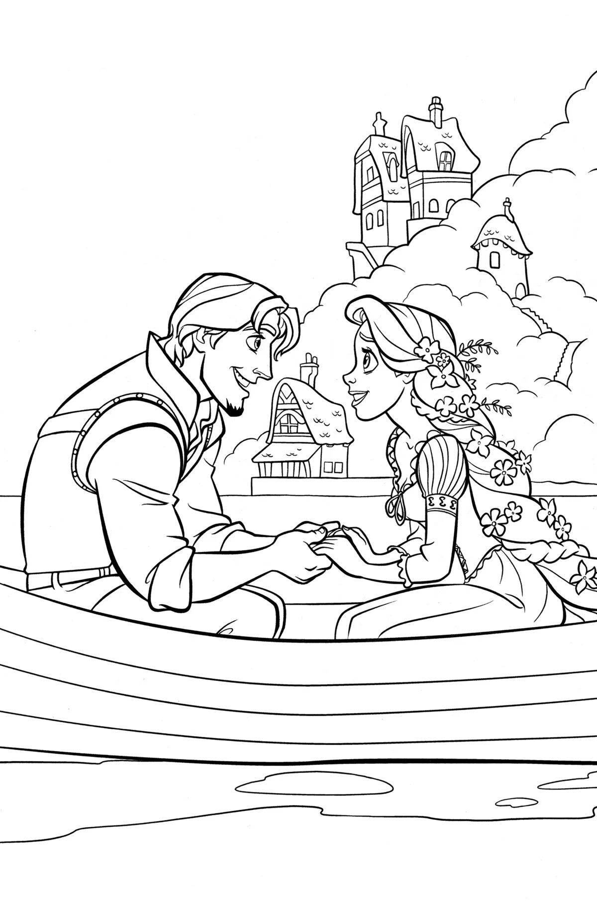 Generous coloring of rapunzel and eugene
