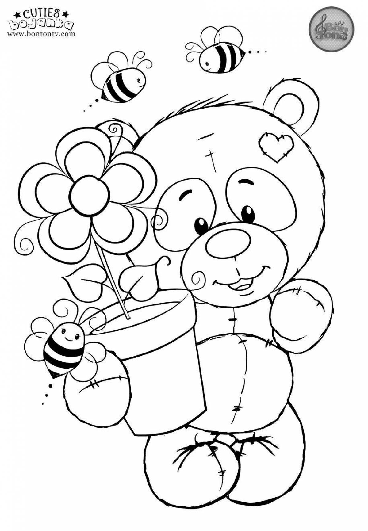 Glowing gummy bear coloring page