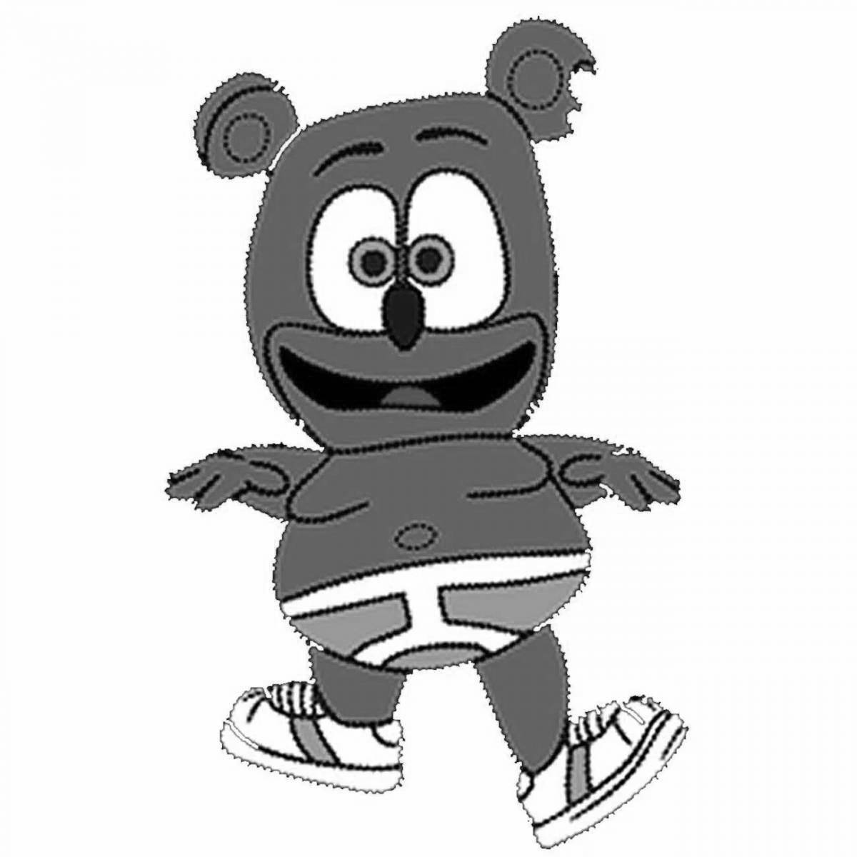 Animated gummy bear coloring page