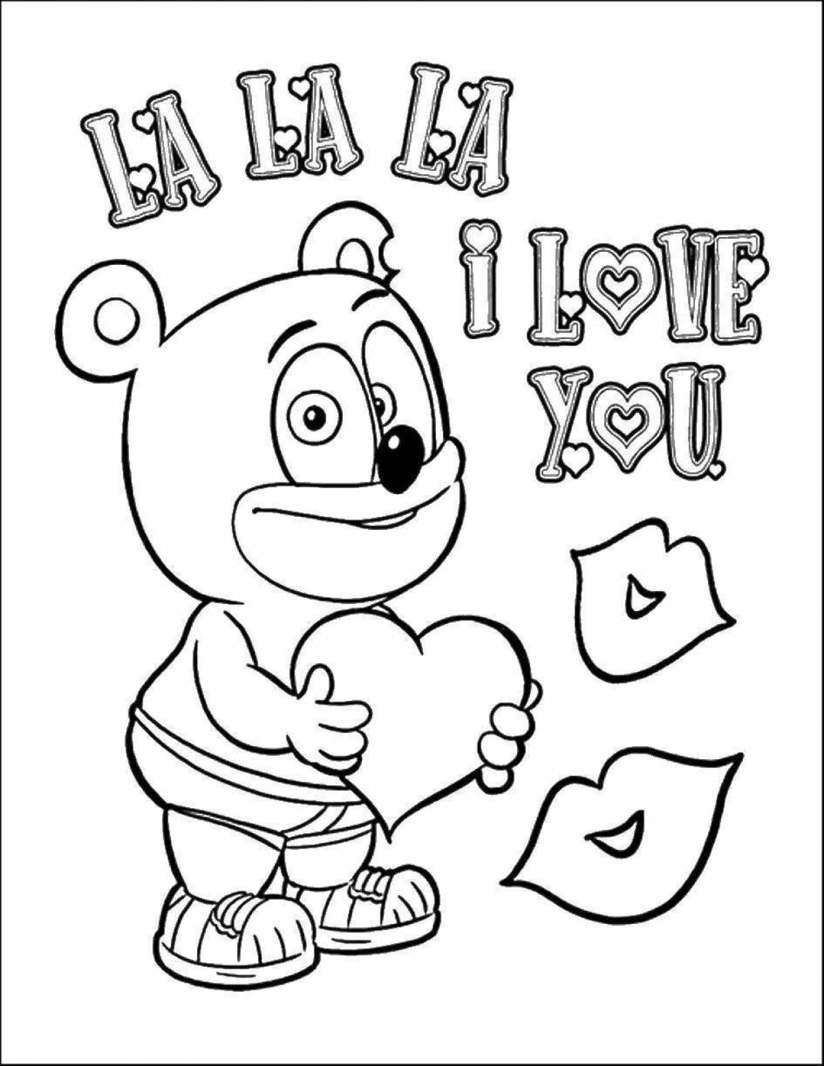 Coloring book witty gummy bear