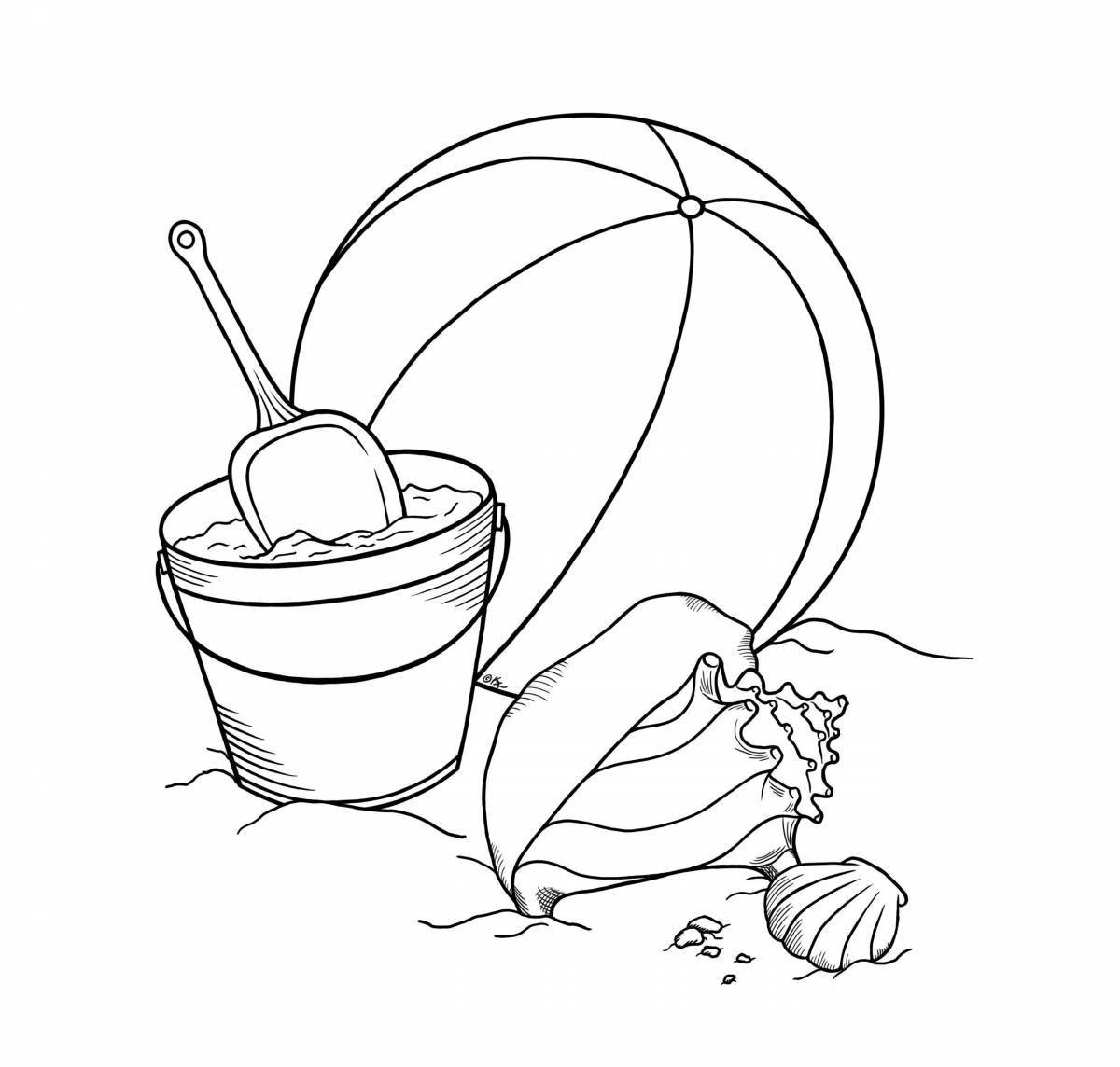 Colorful sandbox coloring page for kids