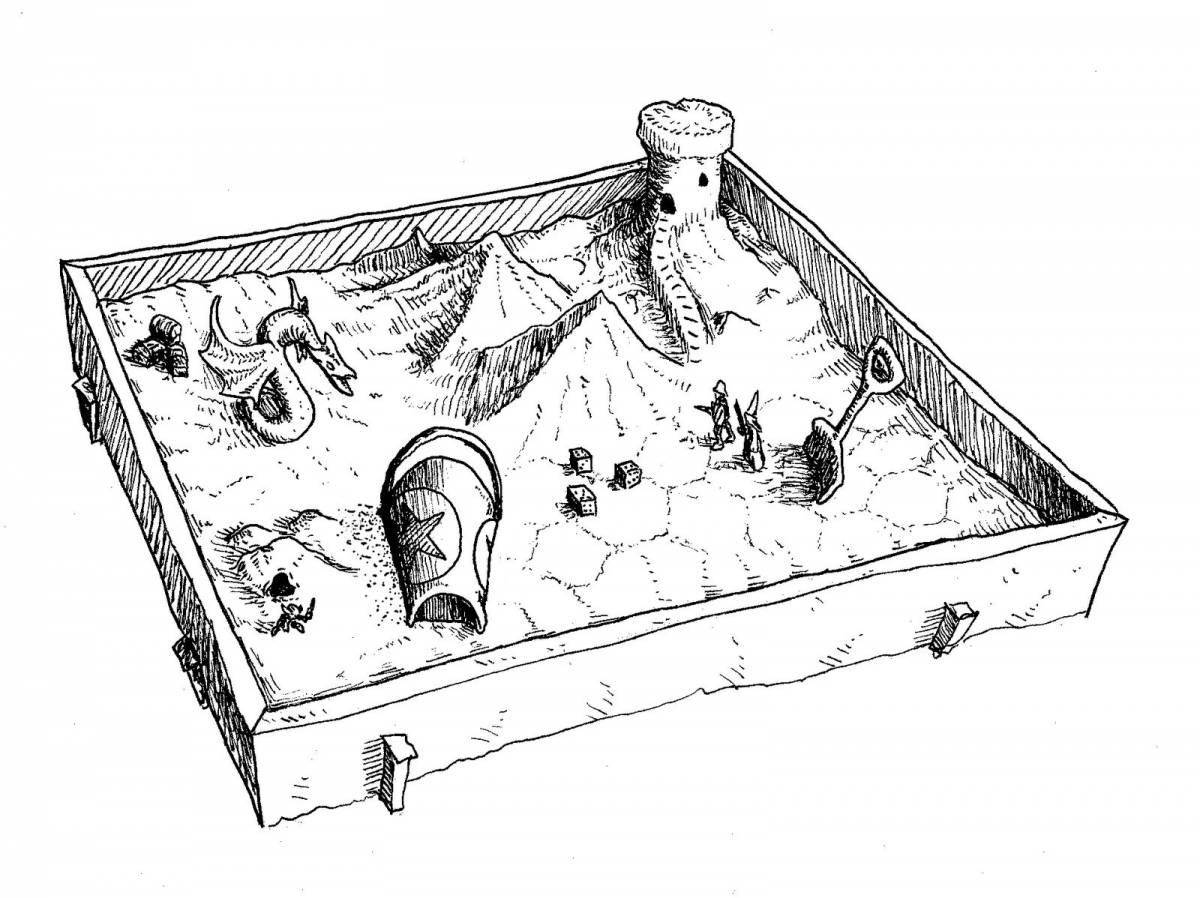 Photo Bright coloring sandbox for preschoolers