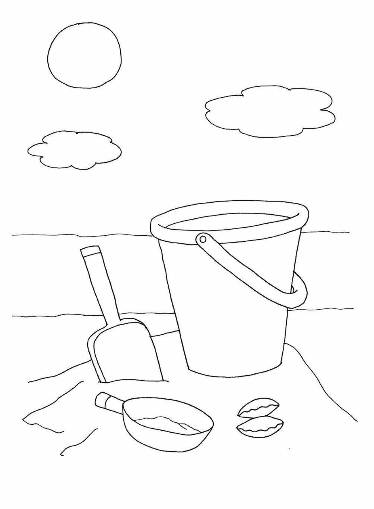 Coloured sandbox coloring book for children