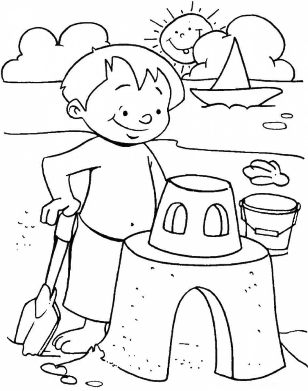 A fun sandbox coloring book for kids
