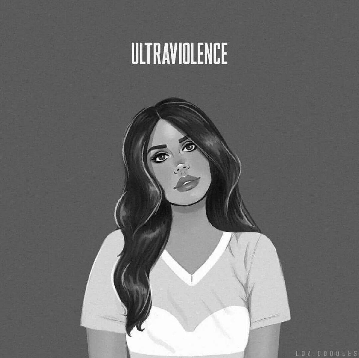 Lana del Rey Art Black White