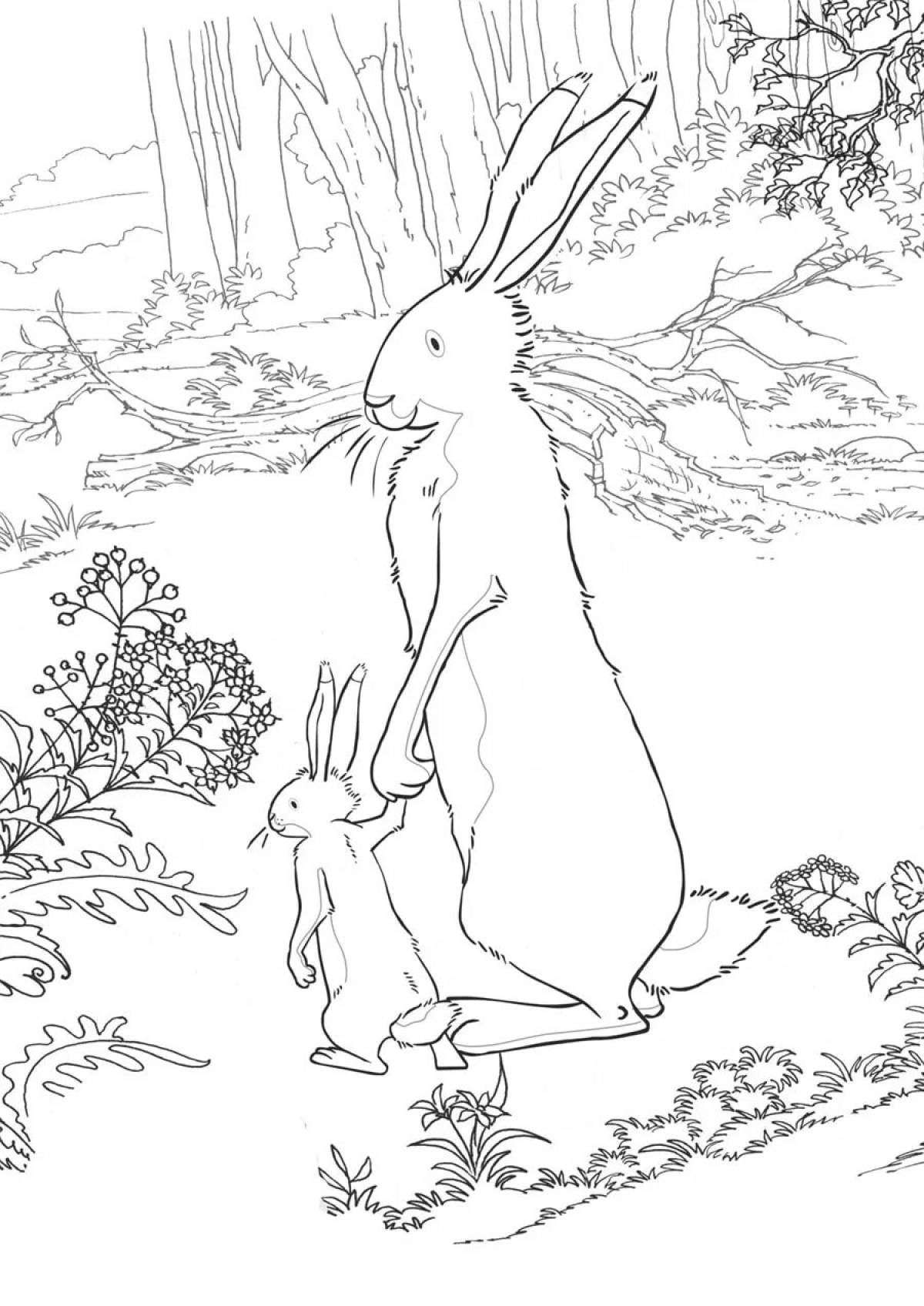 Заяц зимой раскраска для детей