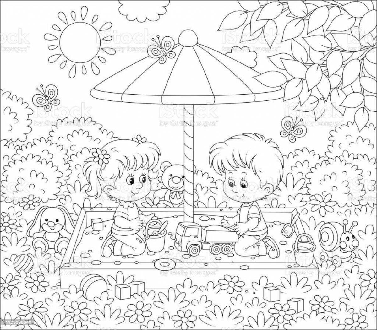 Crazy Colors Sandbox Coloring Pages for Kids