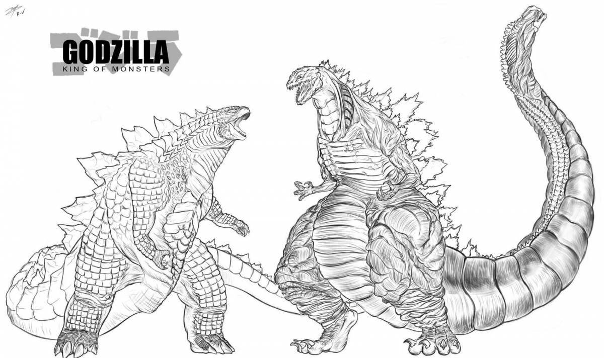 Great godzilla vs mechagodzilla coloring page