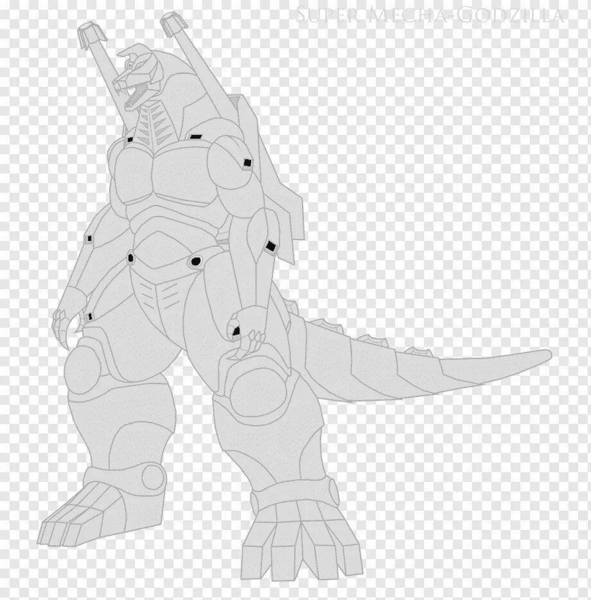 Great Godzilla vs mechagodzilla coloring page