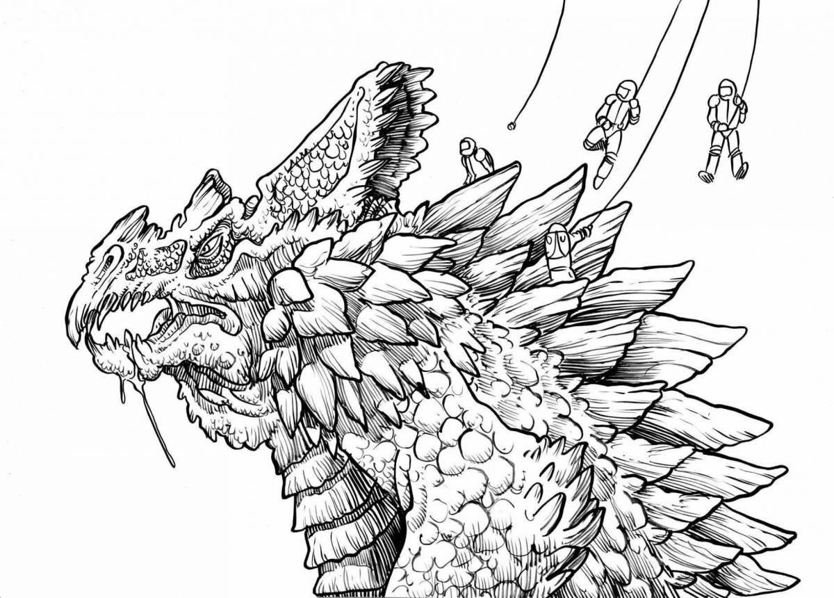 Generous Godzilla vs Mechagodzilla coloring page