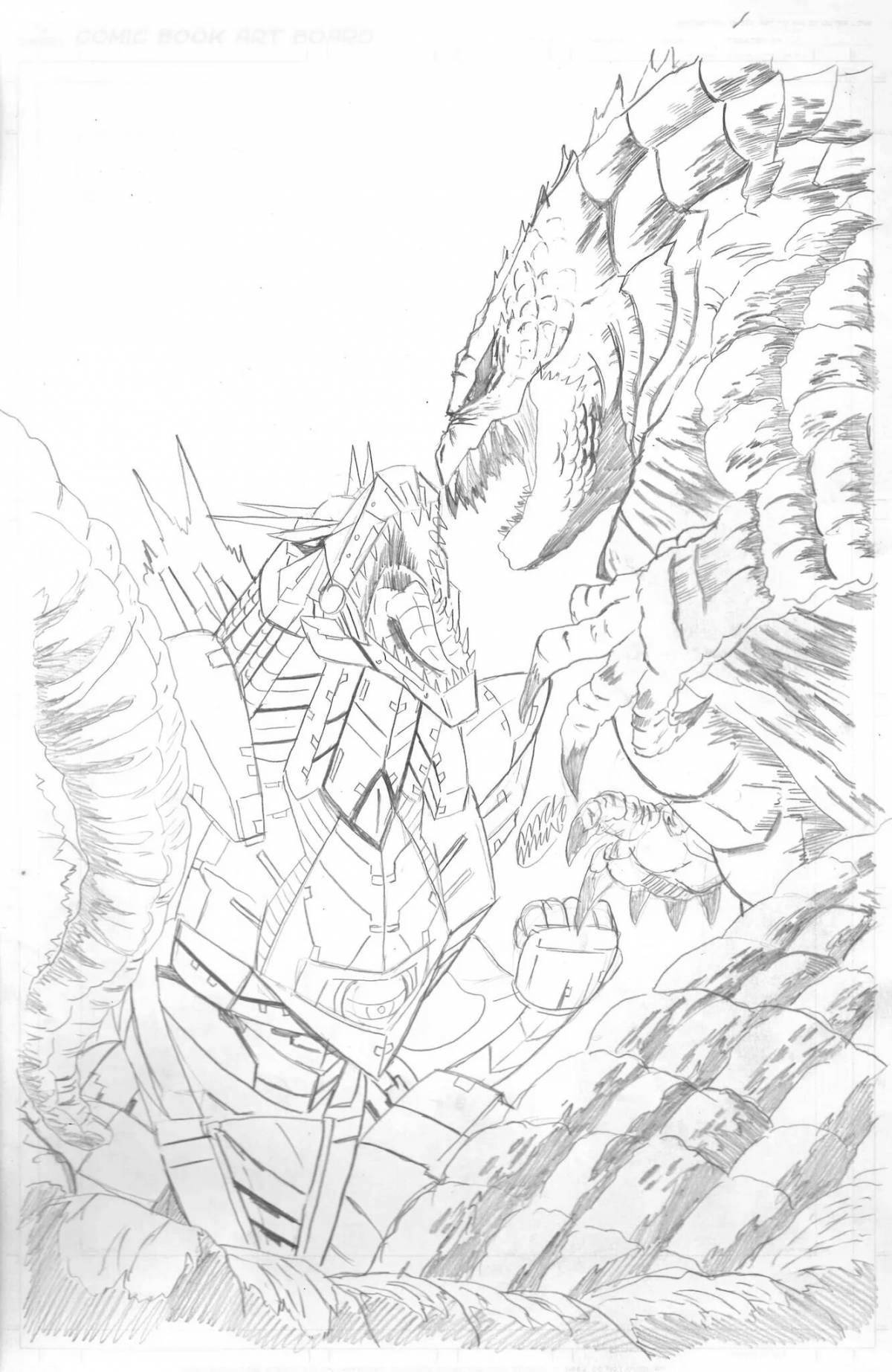 Palace godzilla vs mechagodzilla coloring page