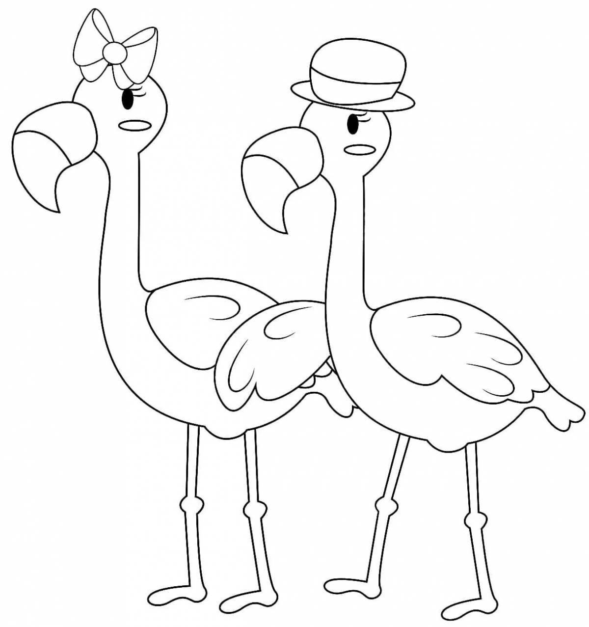 Cute flamingo coloring for girls