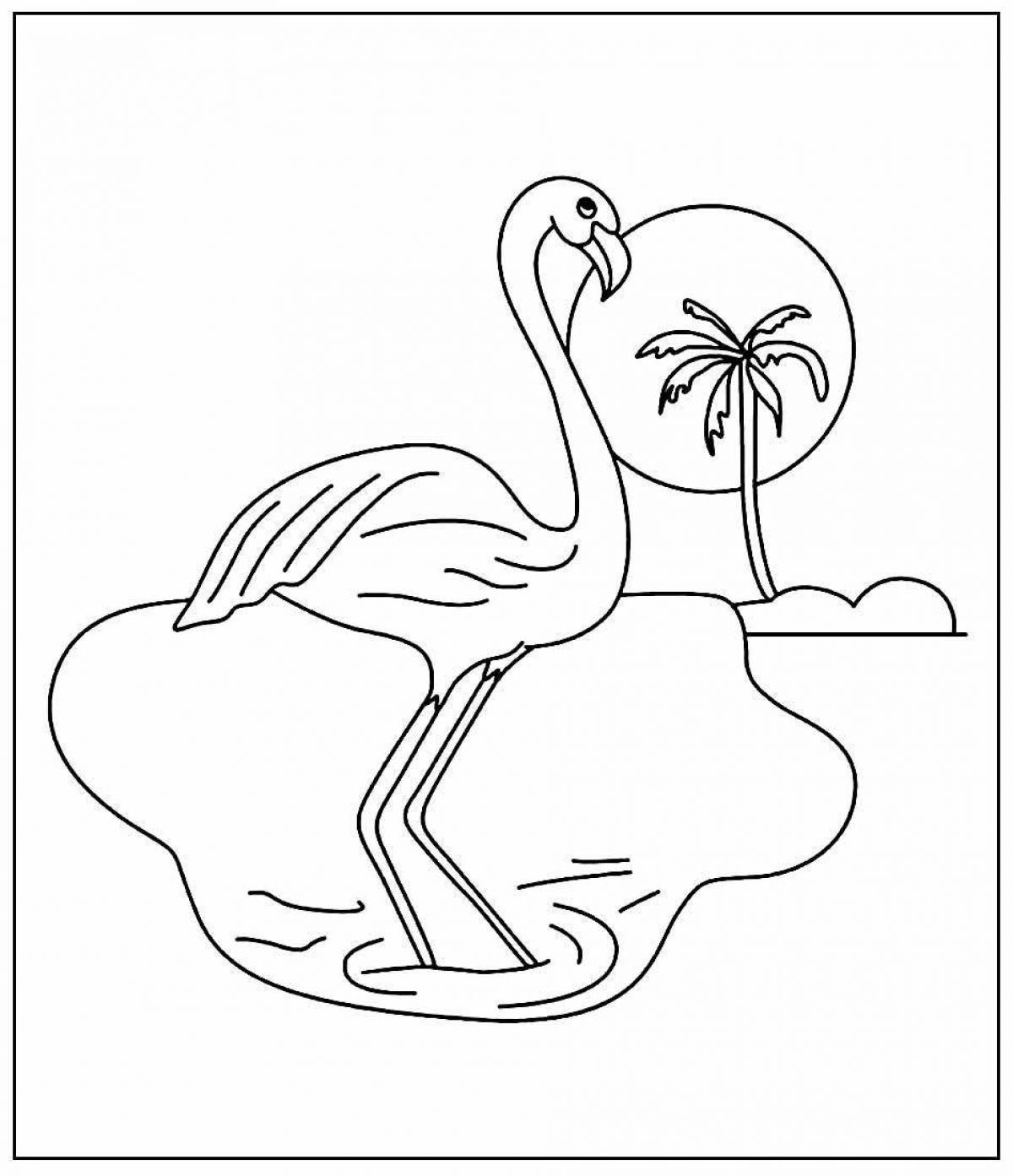 Elegant flamingo coloring for girls