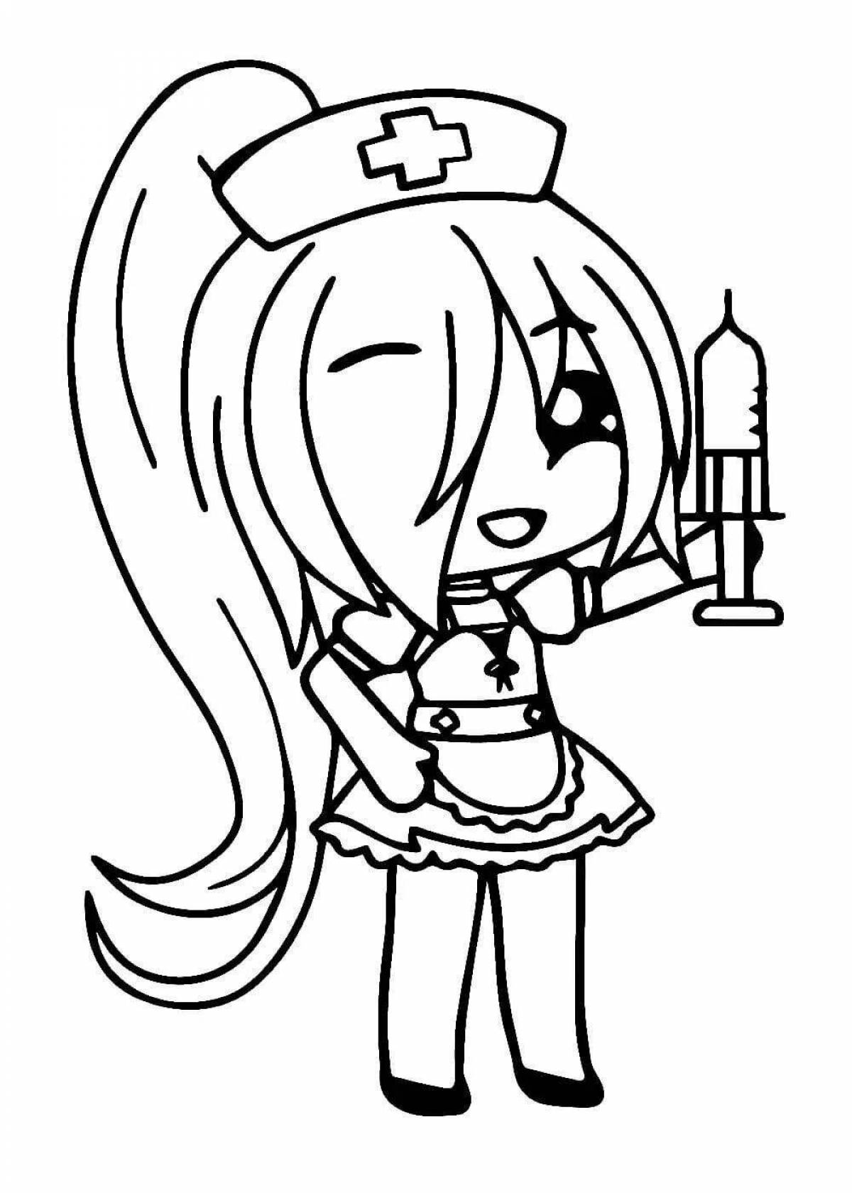 Tempting gacha life coloring page
