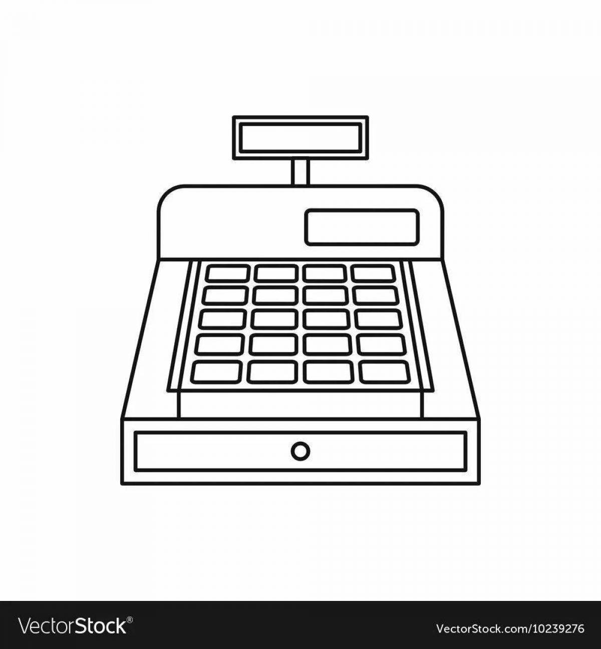 Bright cash register coloring book for kids