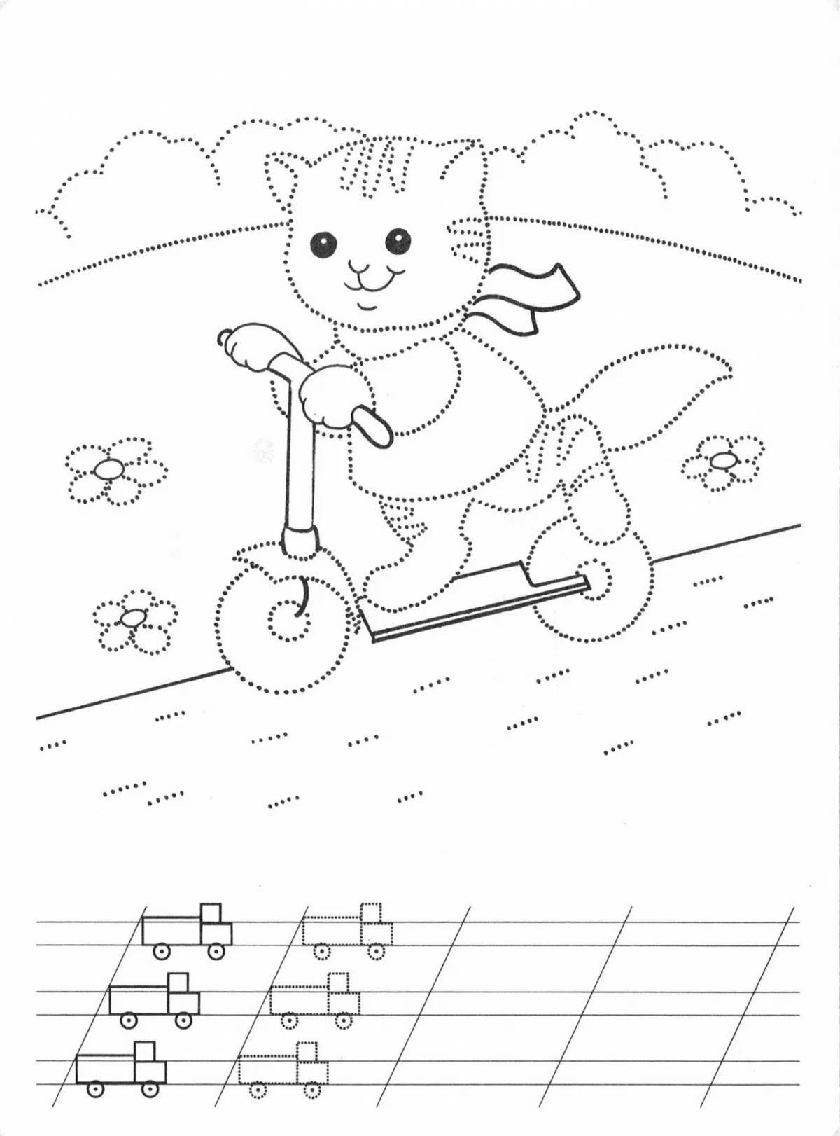 Rough dotted cat coloring page