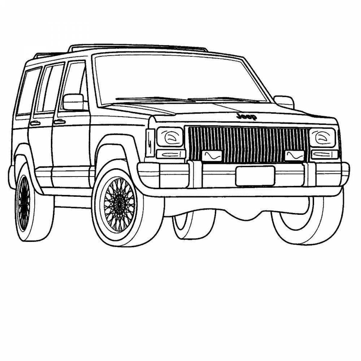Coloring page majestic jeep grand cherokee