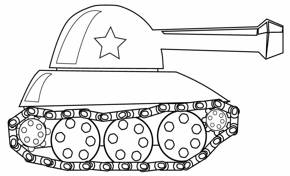 Artistically executed tank with a star