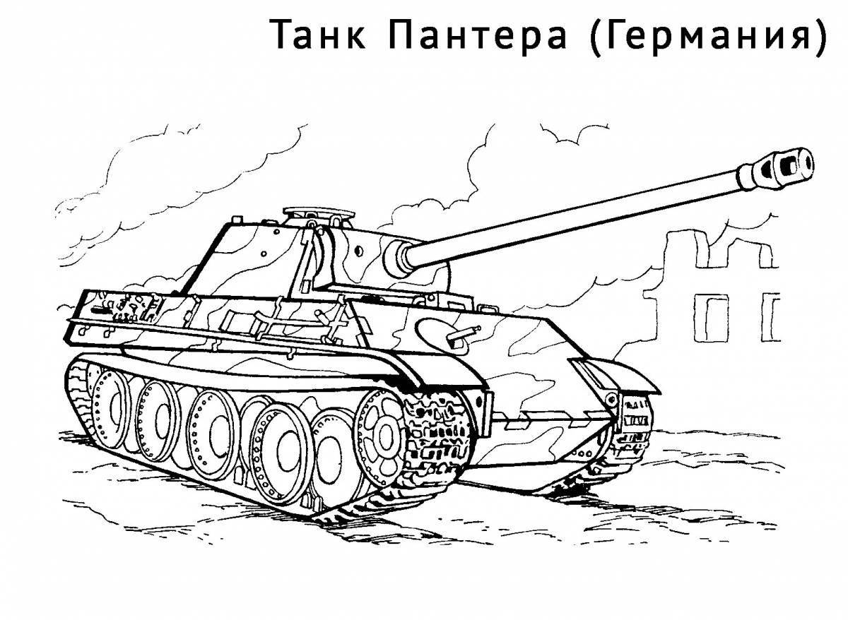 Detailed tank with a star