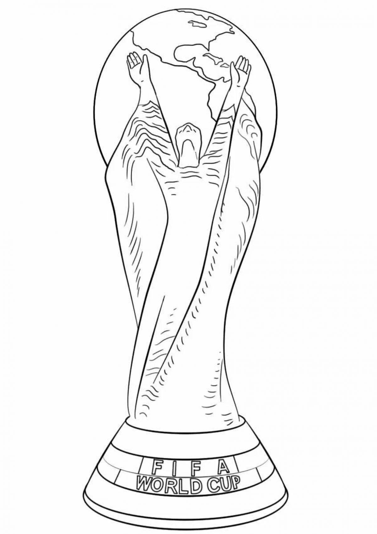 Champions league cup coloring page with colorful ink