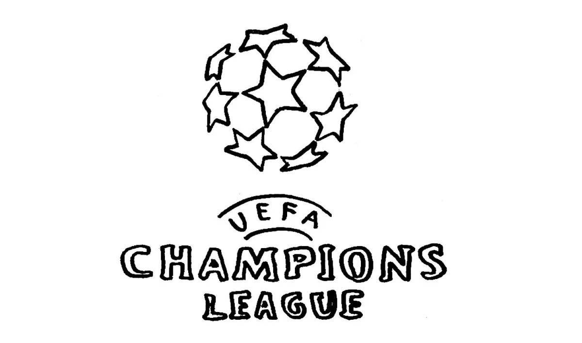 Colorfully decorated Champions League cup coloring book