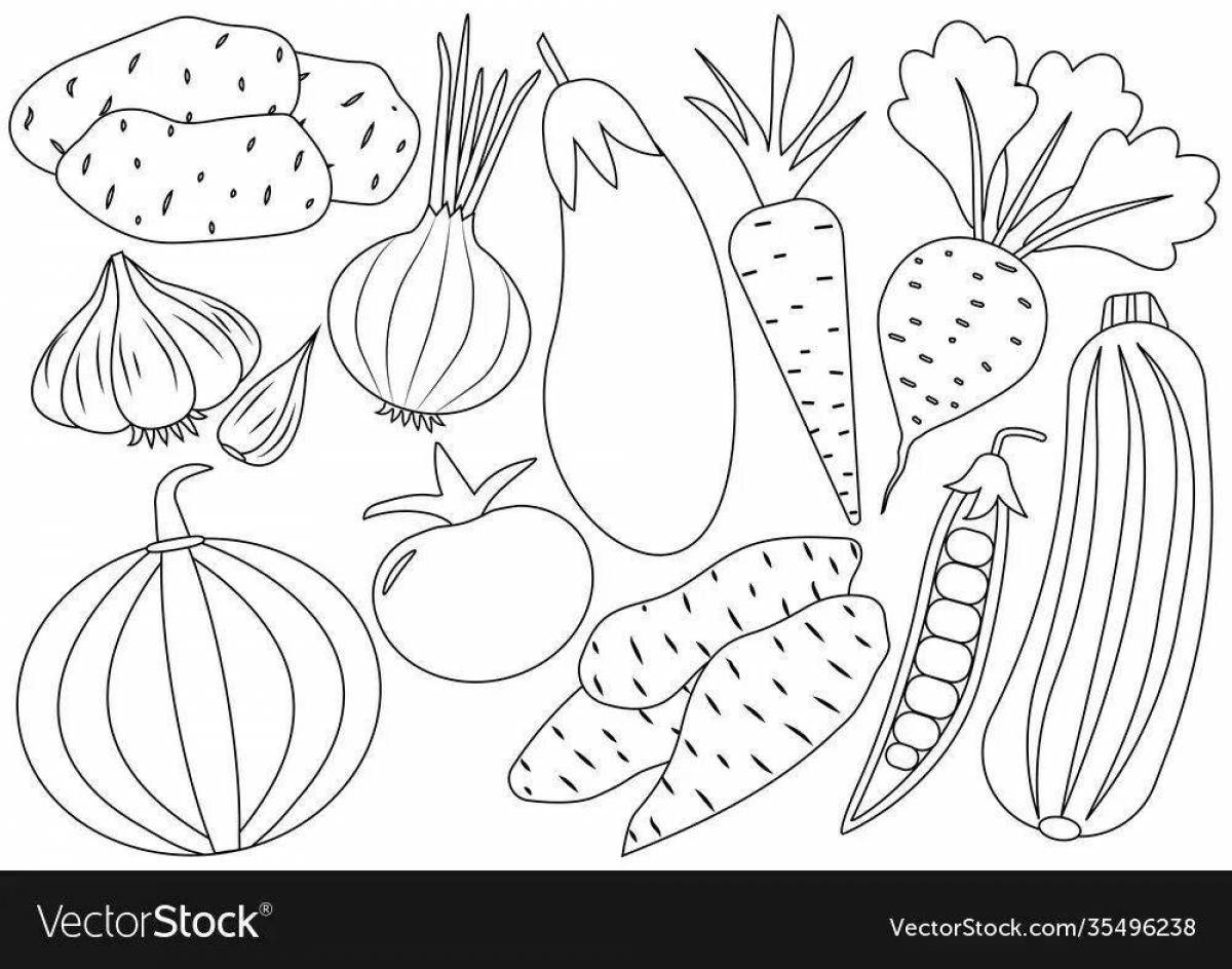 Glowing vegetable vinaigrette coloring page