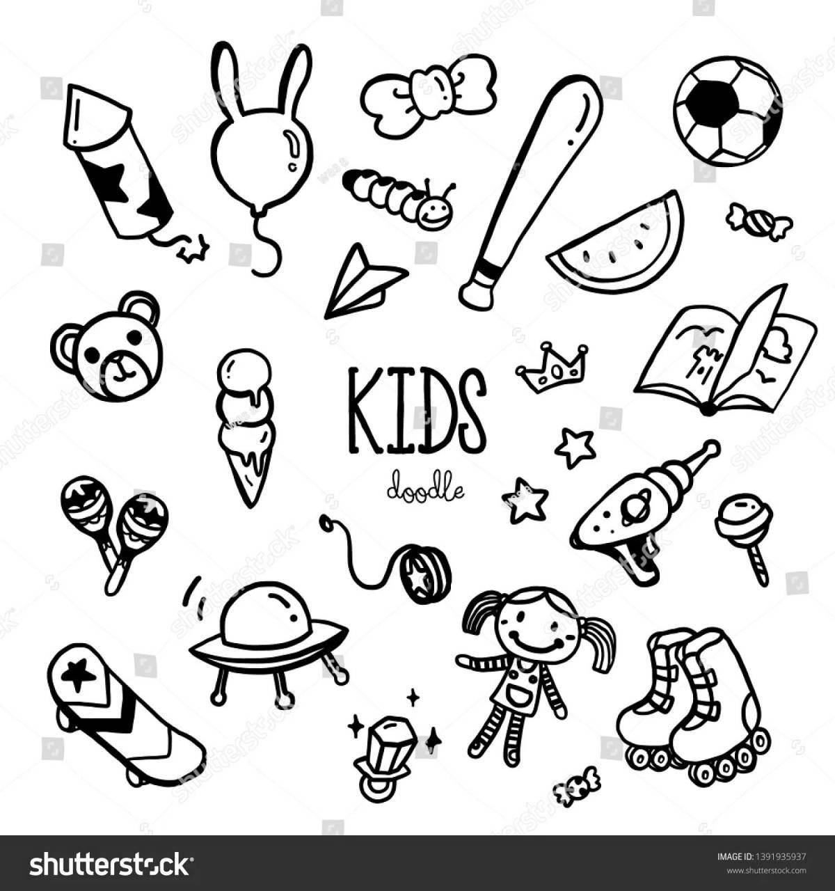 Photo Joyful coloring page indie kid small