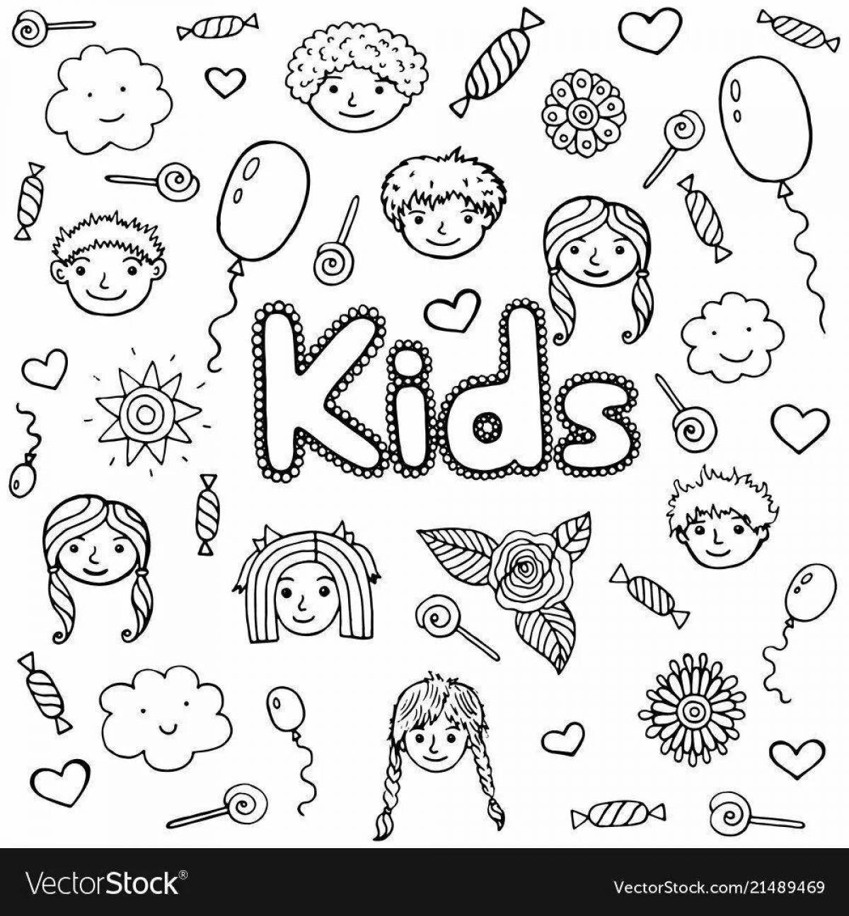 Lovely coloring page indie kid small