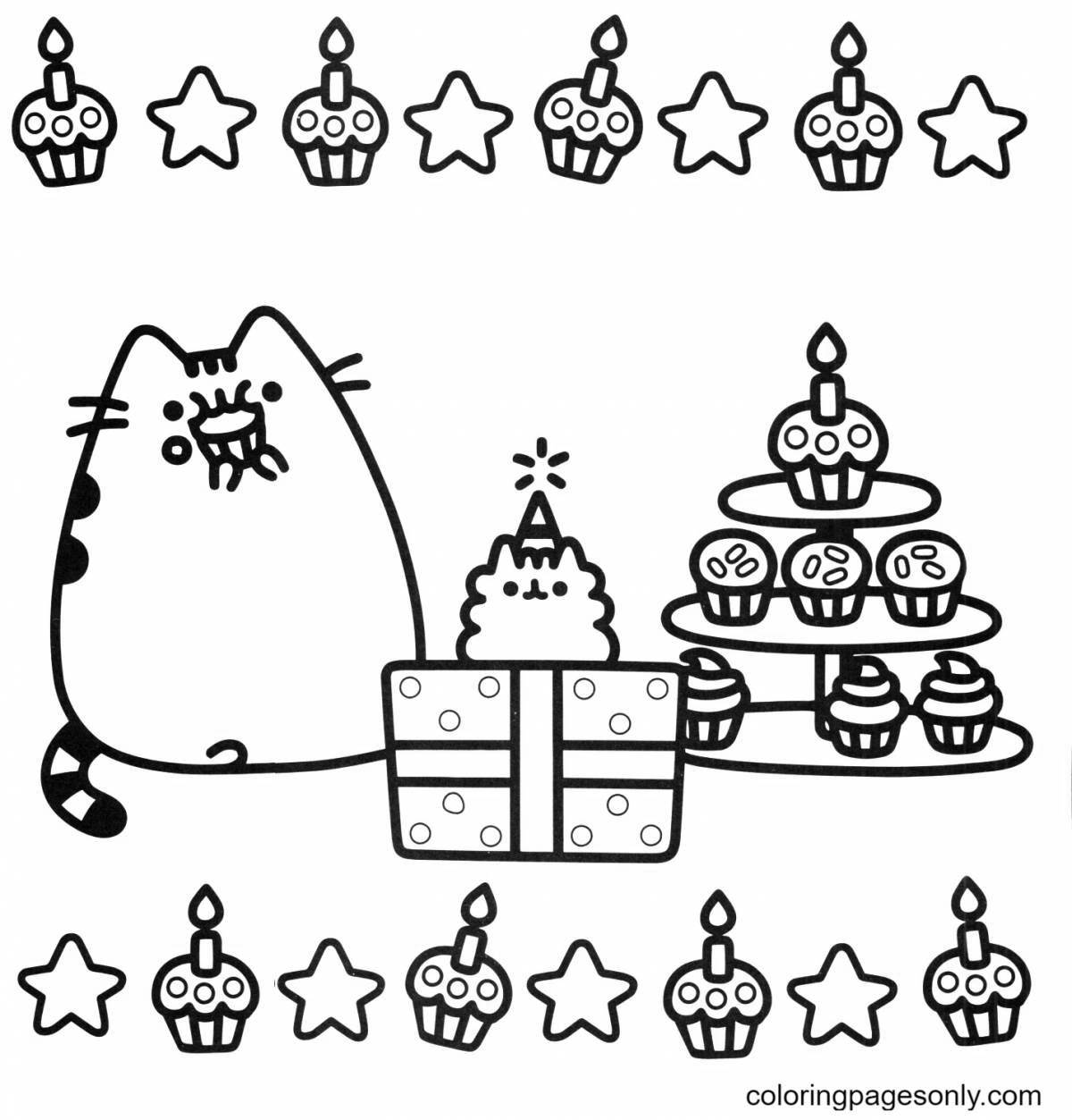 Exciting Pusheen Christmas coloring book
