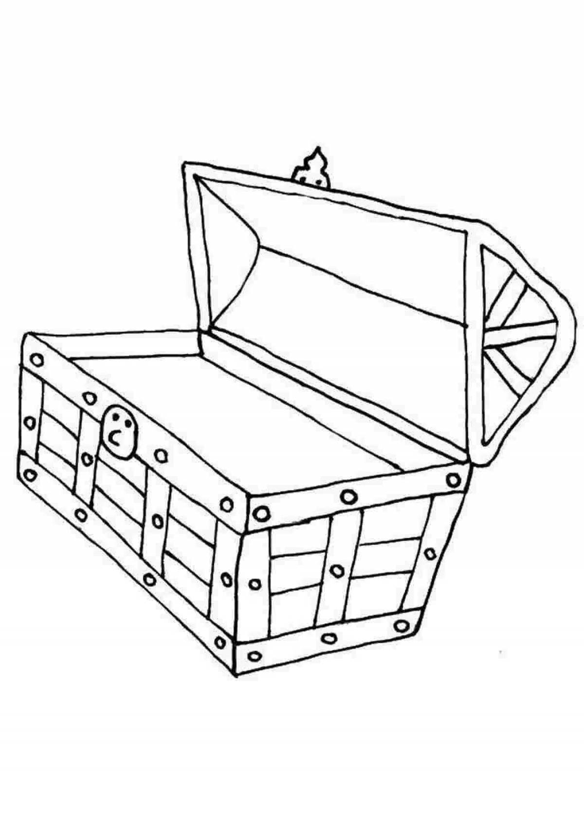 Раскраска светящийся сундук для детей