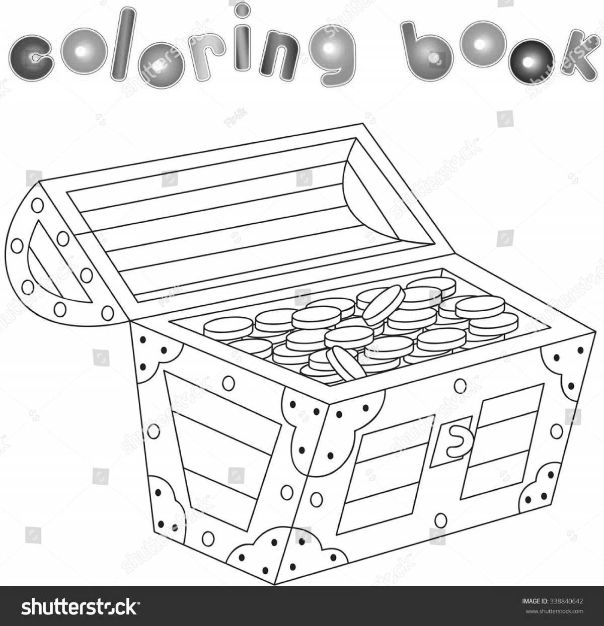 Amazing chest coloring page for kids