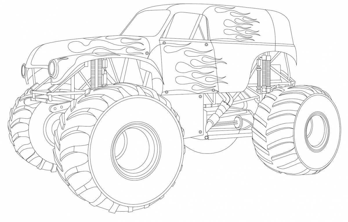 Coloring page bold monster truck