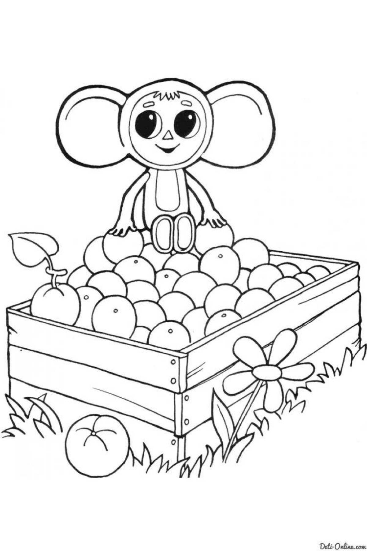 Charming cheburashka coloring with polka dots