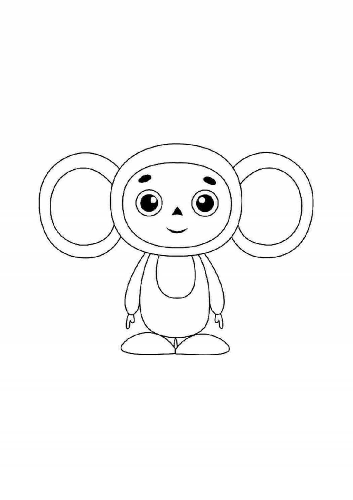 Cheburashka holiday coloring with polka dots