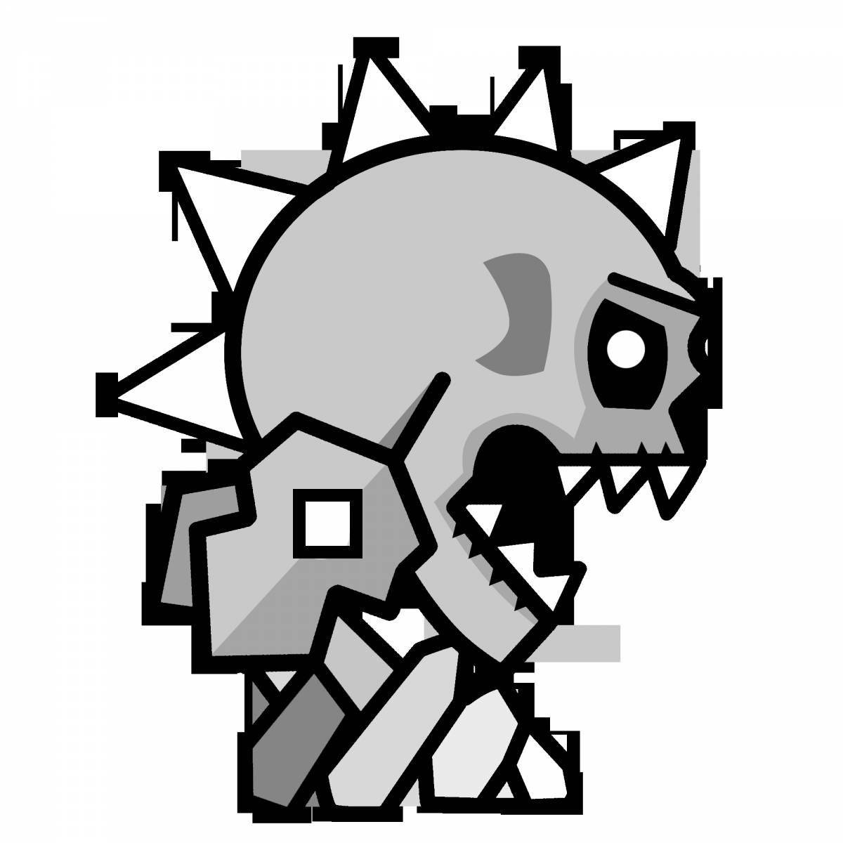 Coloring bright geometry with three strokes