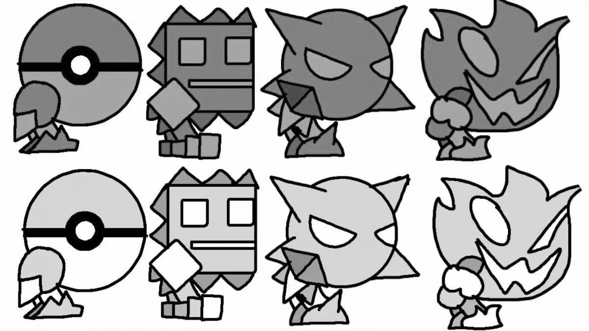 Fun three dash geometry coloring page