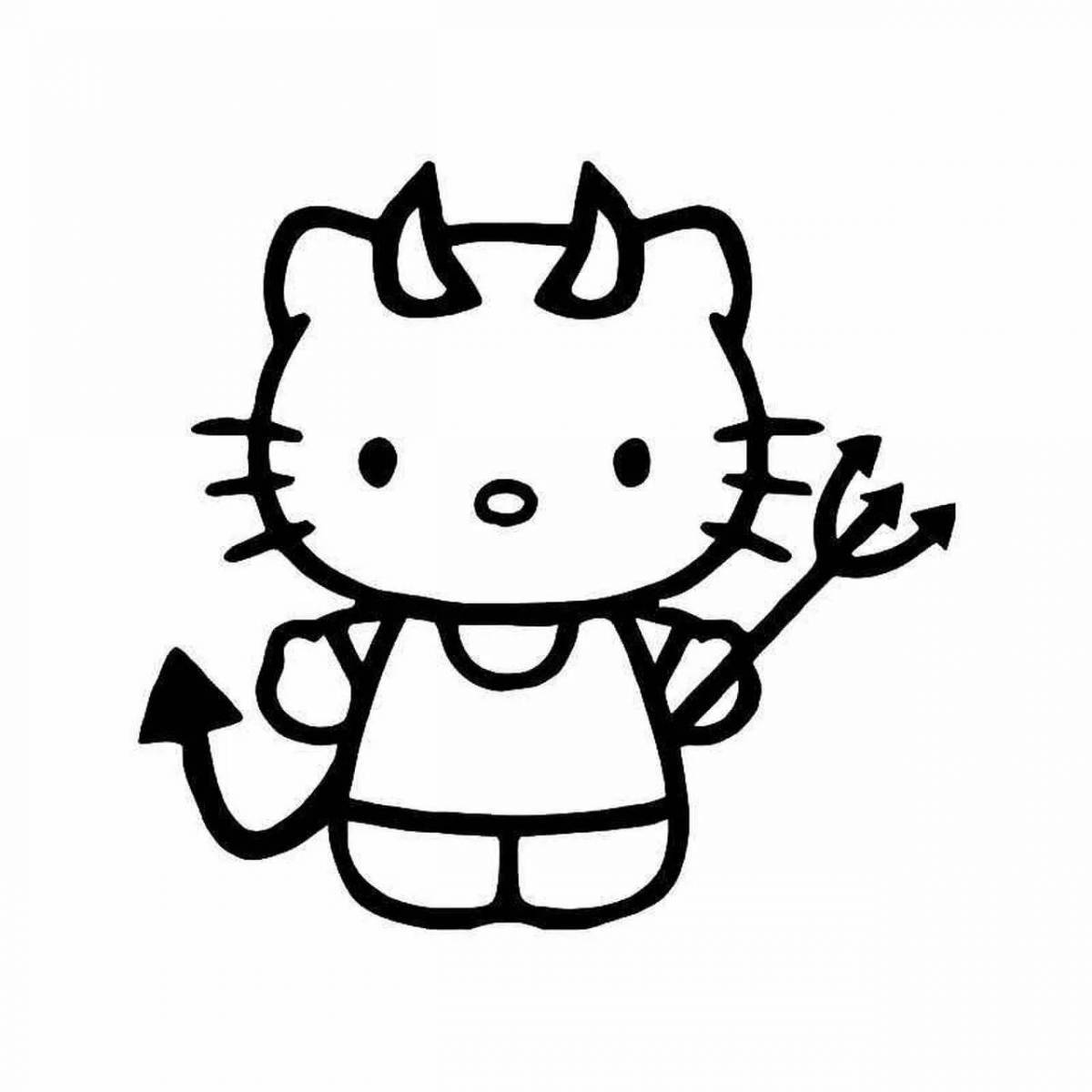 Sinful hello kitty coloring page