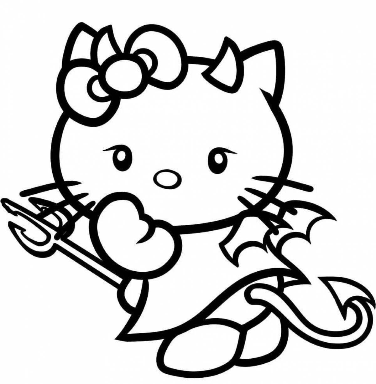 Disgusting hello kitty coloring page