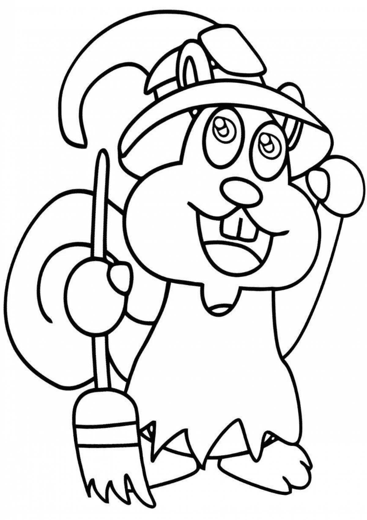 Fun coloring hurdy-gurdy for children