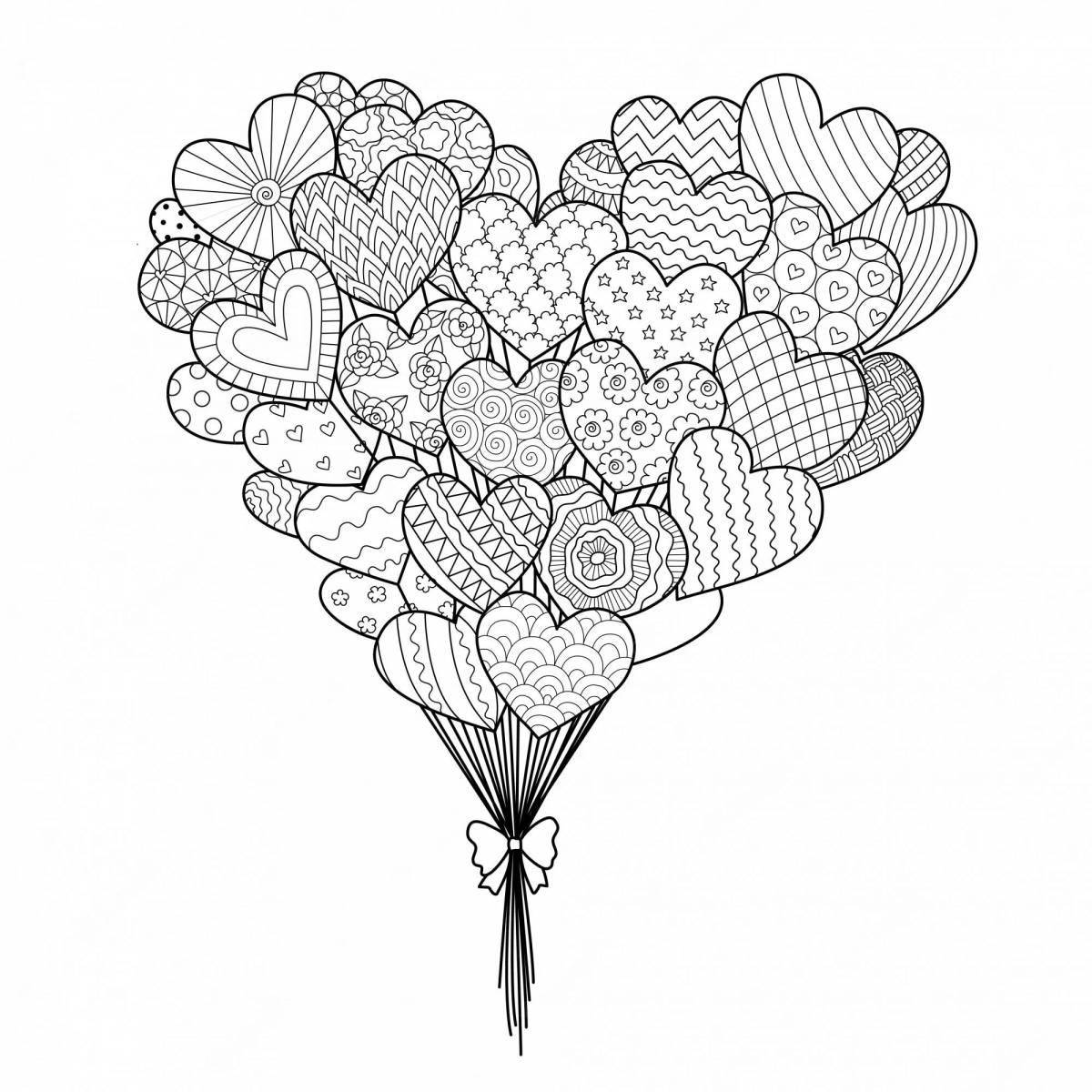 Coloring book playful bunch of balloons