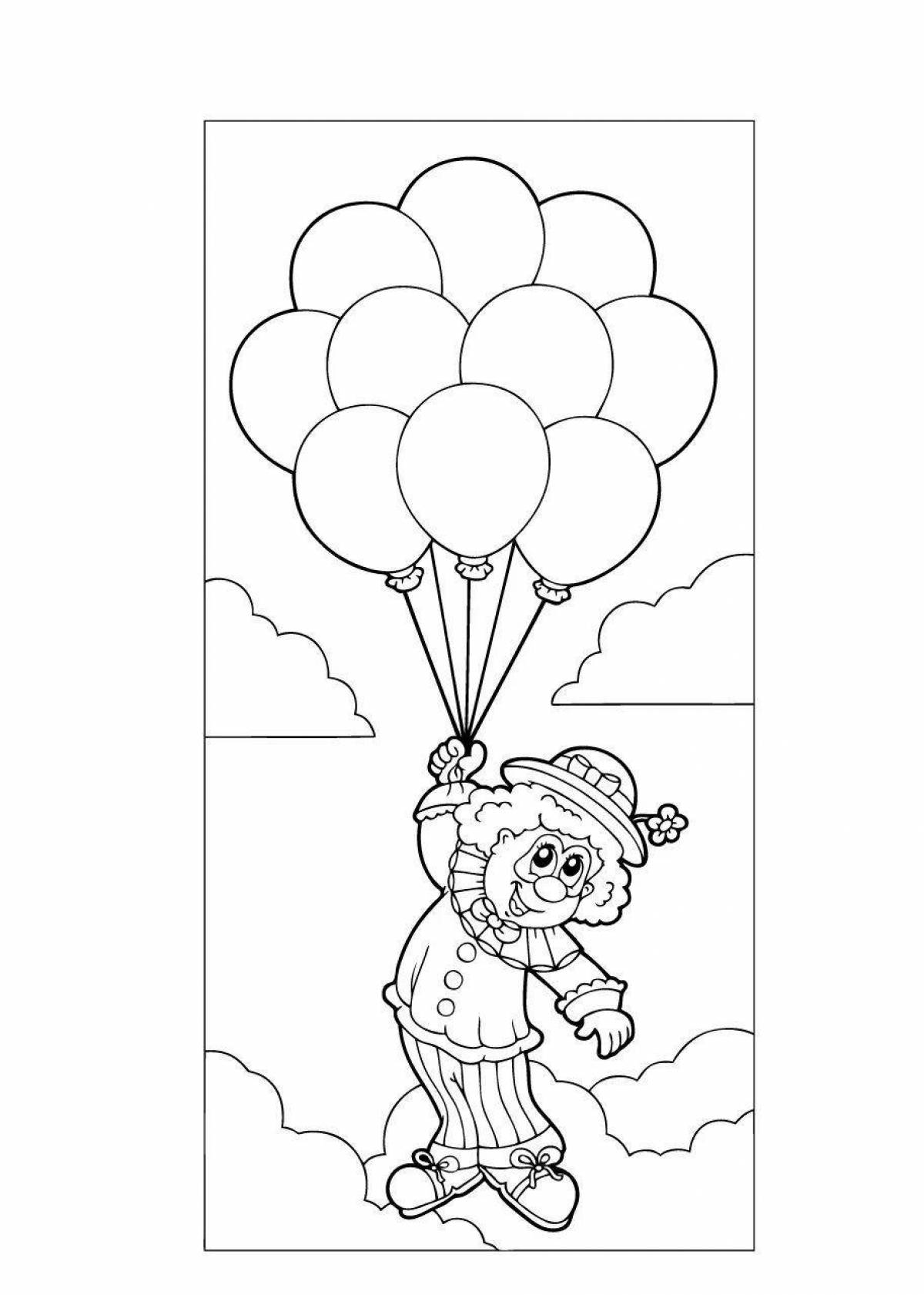Colored bunch of balloons coloring book