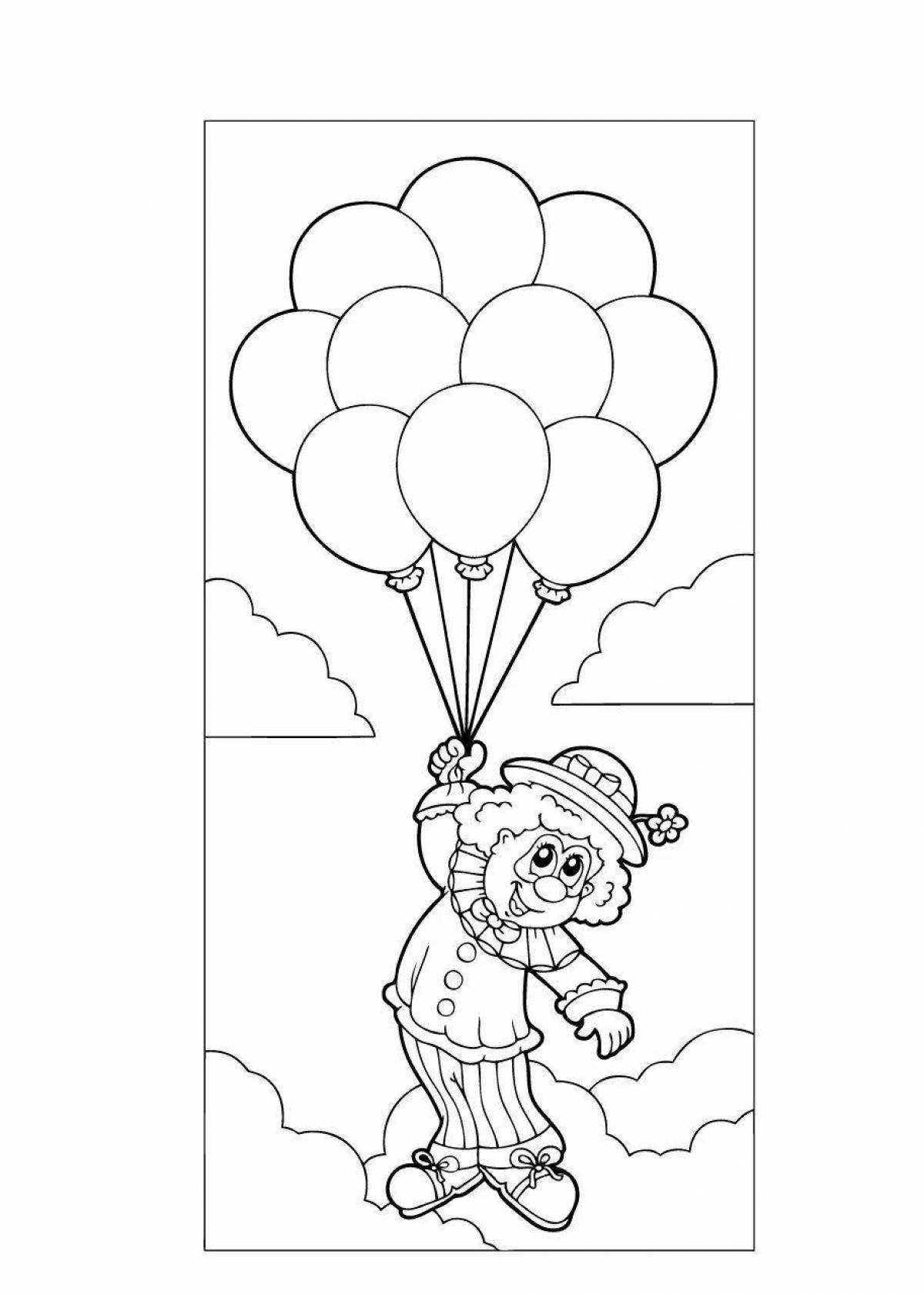 Colored bunch of balloons coloring book