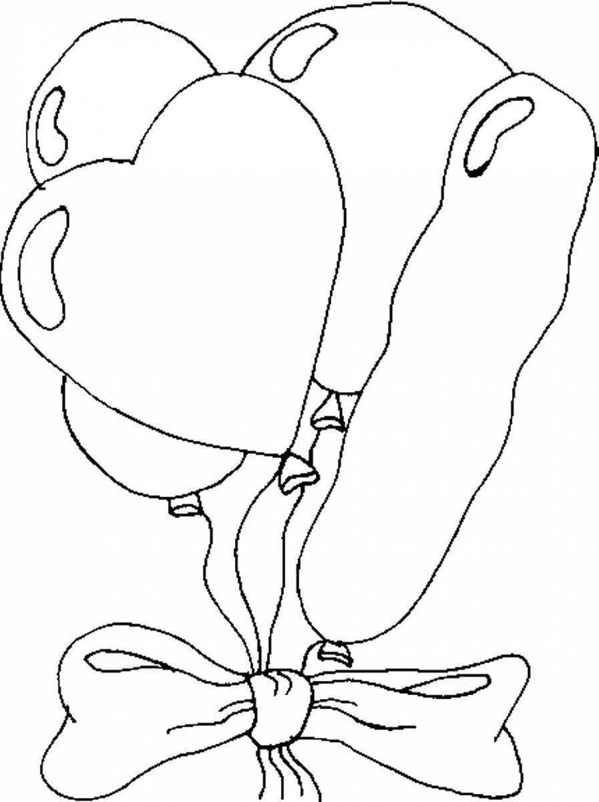 Glitter bunch of balloons coloring page