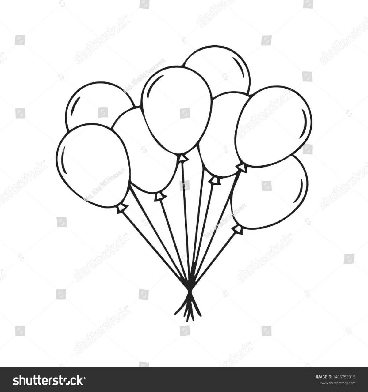 Coloring page gorgeous bunch of balloons