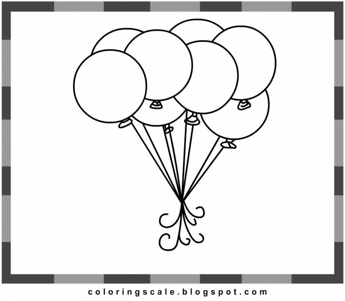 Coloring book bouquet of balloons