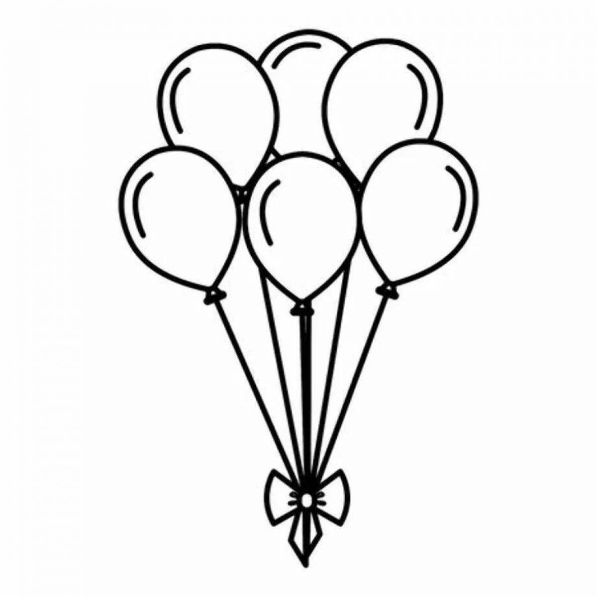 Coloured shiny bunch of balloons coloring book