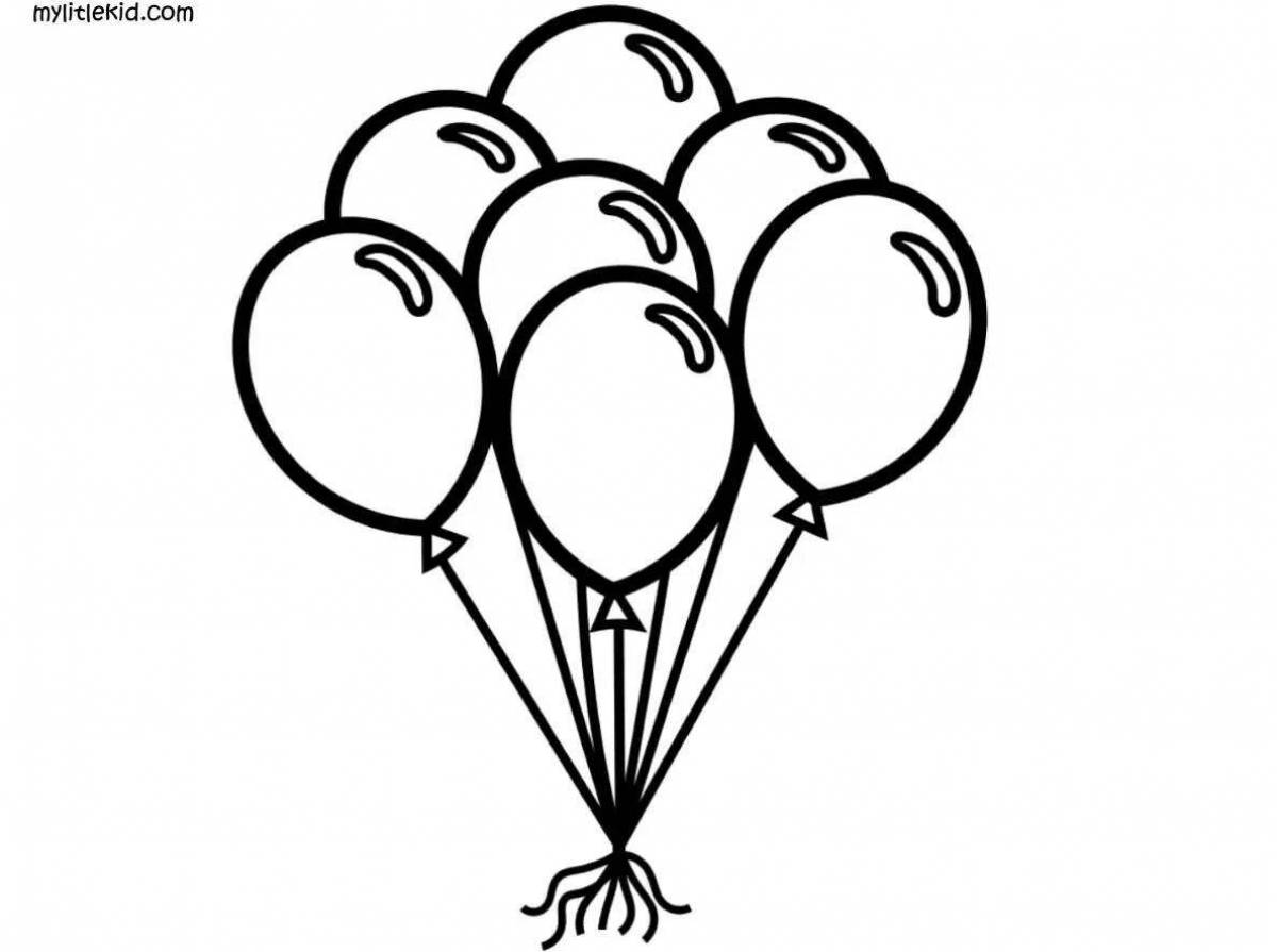 Glittering bunch of balloons coloring page