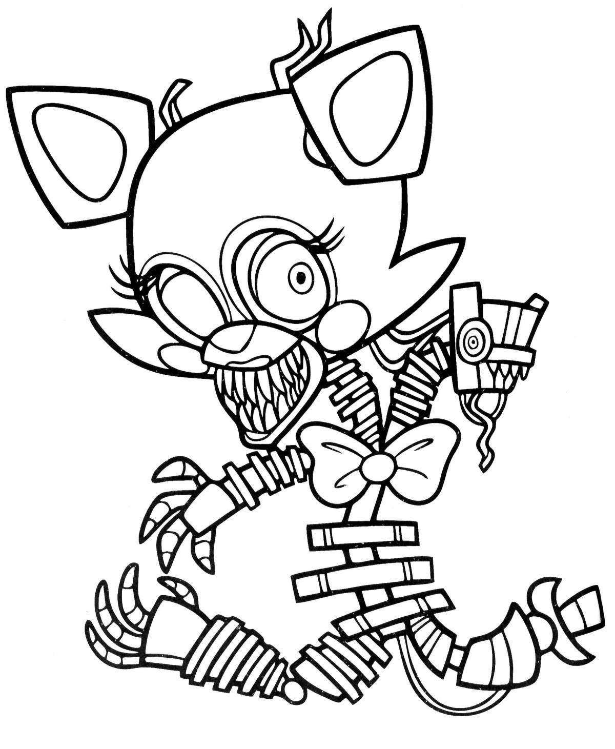 Photo Radiant coloring page mangle fnaf 2